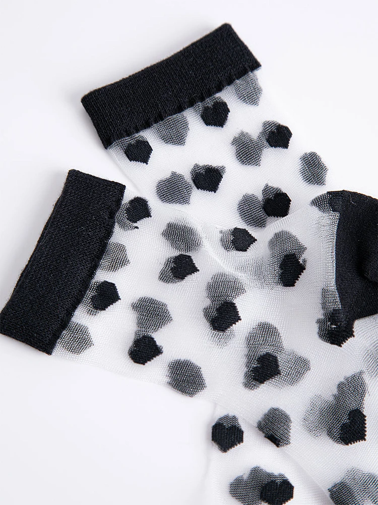 Sheer Crew Heart Socks