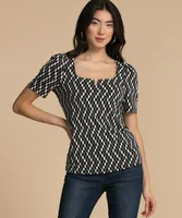 Puff Sleeve Square Neck Top