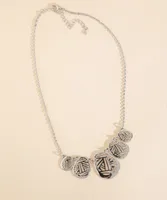 Short Statement Necklace with Abstract Plates
