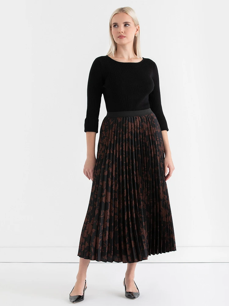 Pleated Midi Skirt