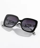 Square Black Sunglasses with Contrasting Arms
