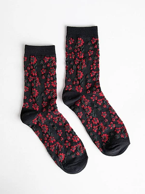 All Over Floral Crew Socks