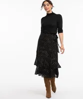 JUNE & HUDSON Polka Dot Wrap Midi Skirt