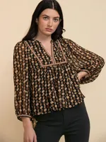 Peasant Blouse with Puff Sleeves