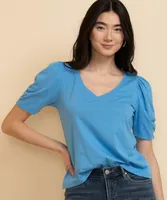Puffed Sleeve V-Neck Tee