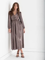 Twist Front Plisse Maxi Dress