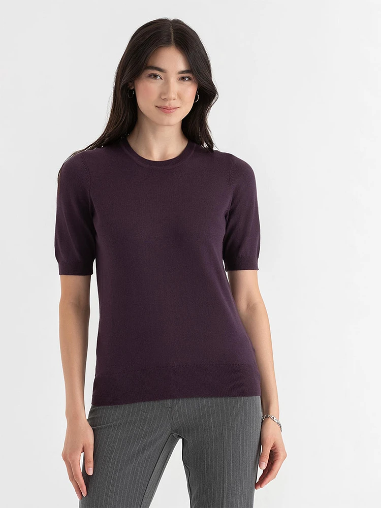 Cashmere Blend Crew Neck Sweater