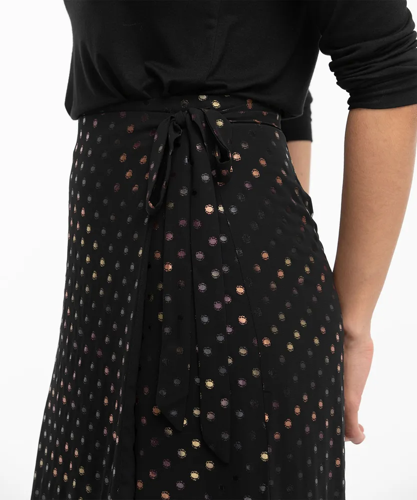 JUNE & HUDSON Polka Dot Wrap Midi Skirt