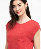 Linen Blend Pocket Tee