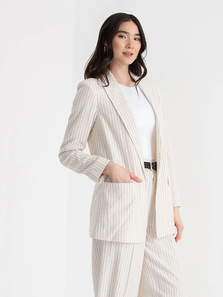 Relaxed Fit Linen Blazer