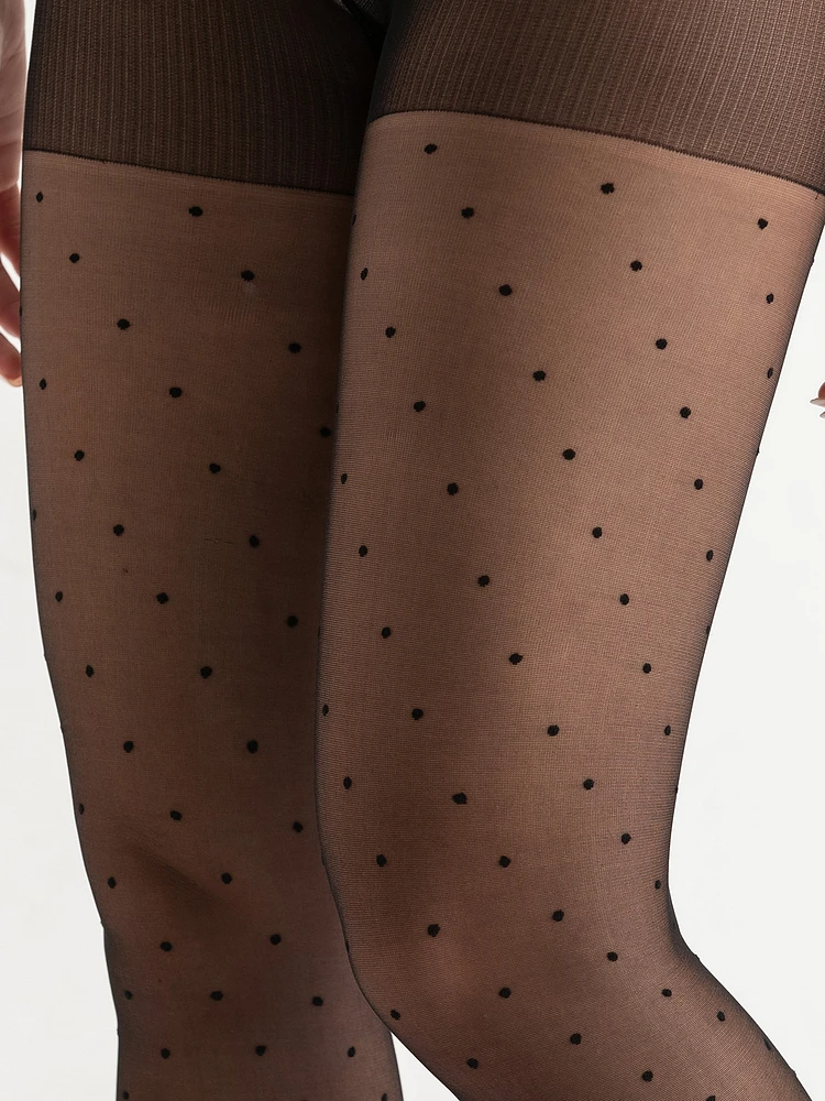 Dotted Black Tights