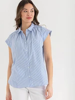 Relaxed Fit Button Up Blouse