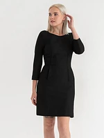 3/4 Sleeve A-Line Dress Luxe Ponte