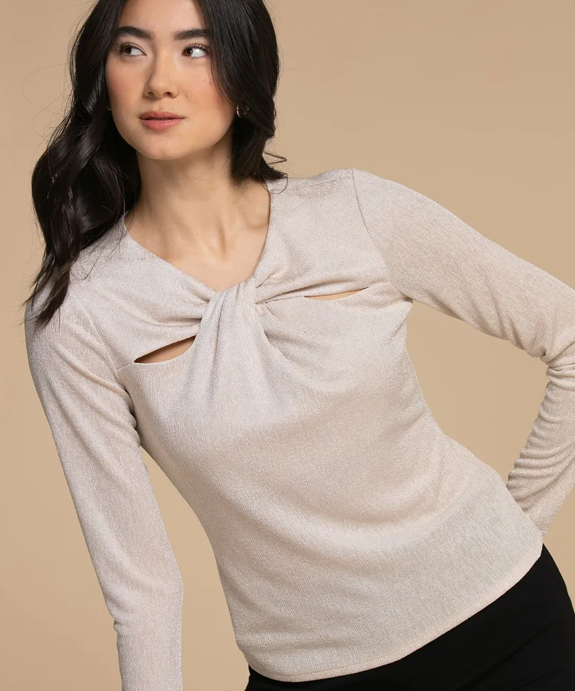 Long Sleeve Cutout Top