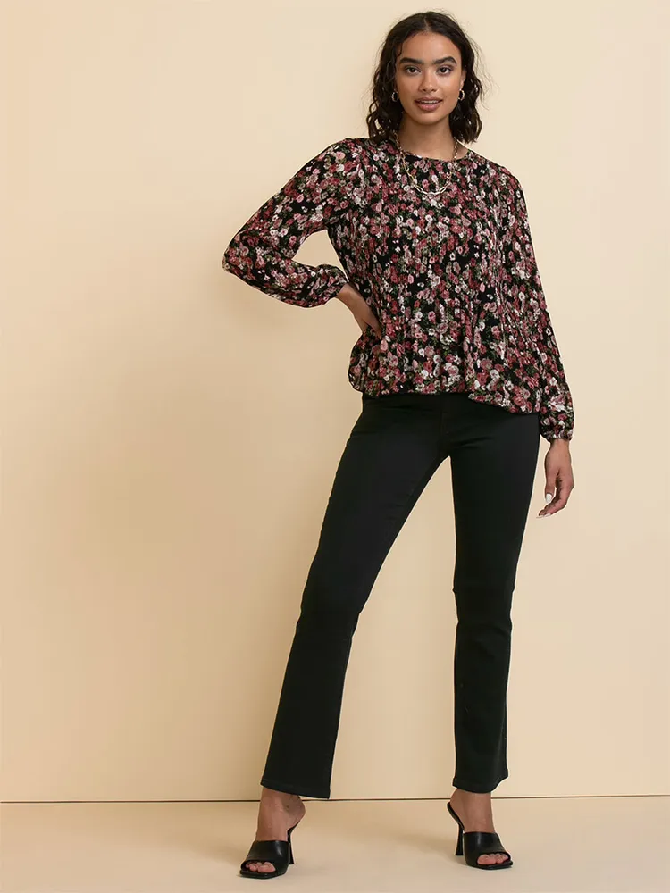 Long Sleeve Release Pleat Blouse