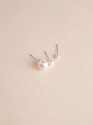 Trio Pearl-Stud Earrings Pack