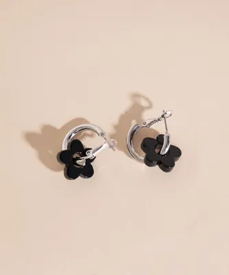 Modular Flower Hoop Earrings