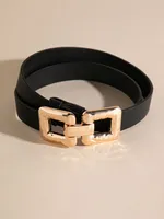 Black Waist Belt with Metal Closure