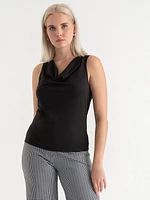 Sleeveless Cowl Neck Top