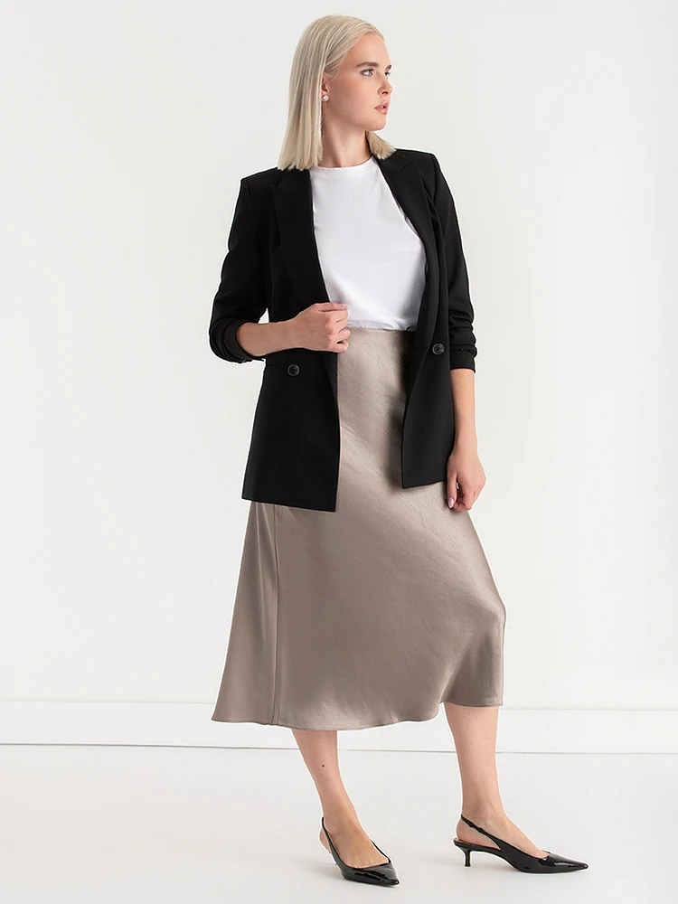 Satin Midi Skirt