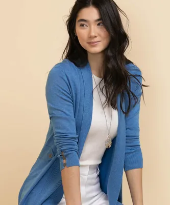 Side Tab Button Cardigan