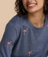 Flamingo Appliqué  French Terry Sweatshirt