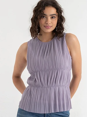 Sleeveless Pleated Top