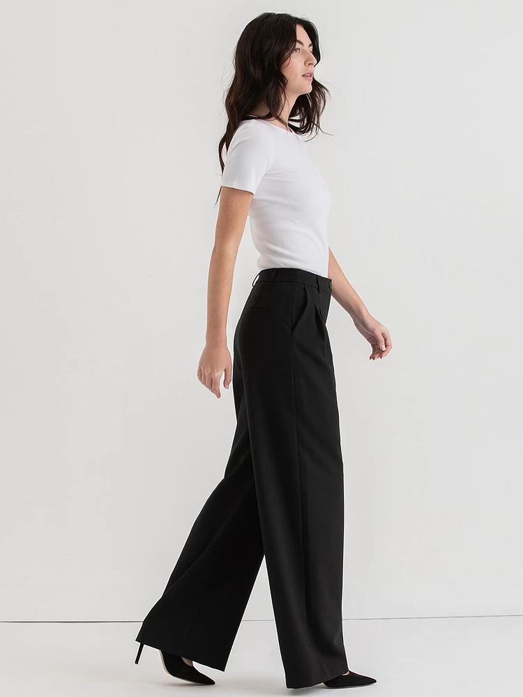 Maxwell Wide Leg Pleated Pant Luxe Tailored