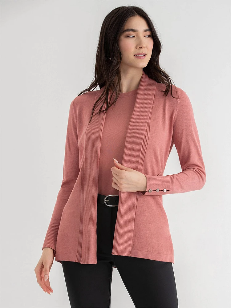 Side Tab Button Cardigan