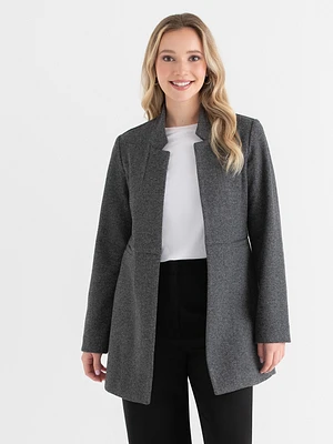 Faux Wool Long Line Jacket