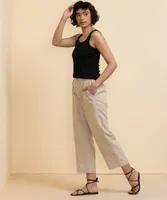 Viscose Linen Crop Pant