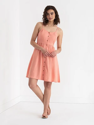 Sweetheart Linen Blend Mini Dress