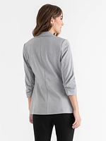 Hampton 3/4 Ruched Sleeve Ponte Blazer