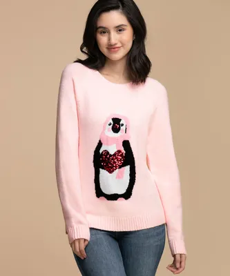 Scoop Neck Penguin Sweater