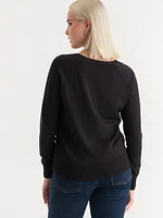 Long Sleeve Cashmere-Blend V-Neck Sweater