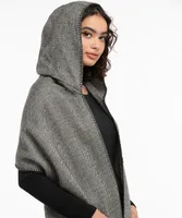 Hooded Herringbone Scarf Ruana