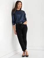 Metallic Cable Knit Sweater