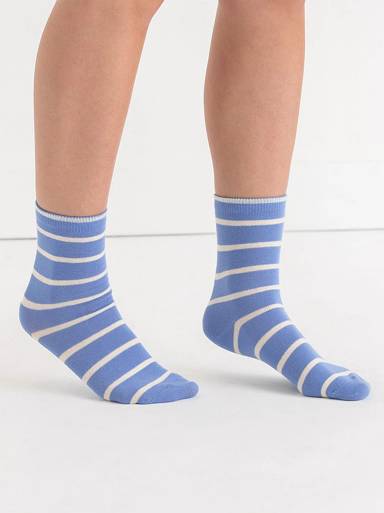 Thin Stripe Crew Socks