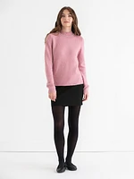 Mock Neck Pearl Pullover Sweater