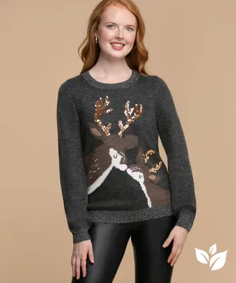 Eco-Friendly Reindeer Pullover Sweater