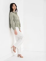 Tiered Linen Blouse