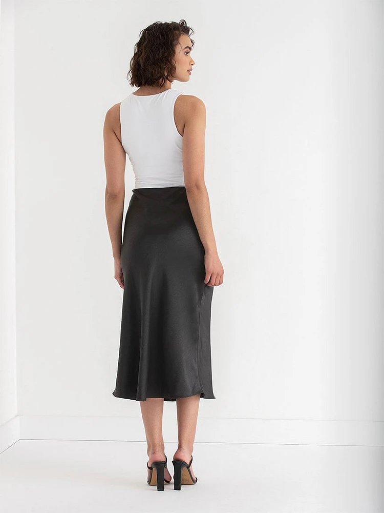 Satin Midi Skirt