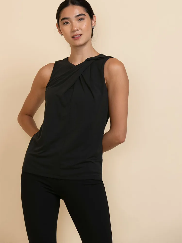 Sleeveless Twist Neck Top