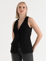 Long Line Vest Iconic Crepe