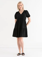 Airflow Puff Sleeve Midi Dress