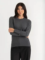 Cashmere Blend Sweater with Rivet Detail