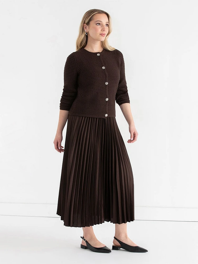 Pleated Midi Skirt