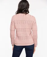 Cotton Pointelle Pullover Sweater
