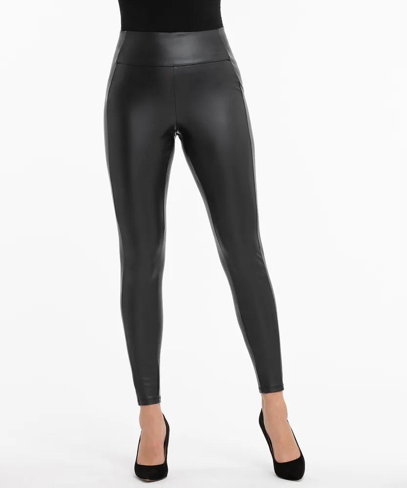 Smooth faux-leather legging