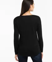 Long Sleeve Zip Front Hacci Top